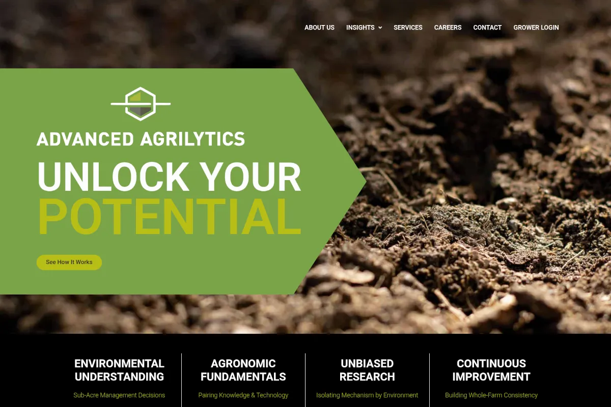 Advanced Agrilytics website screenshot
