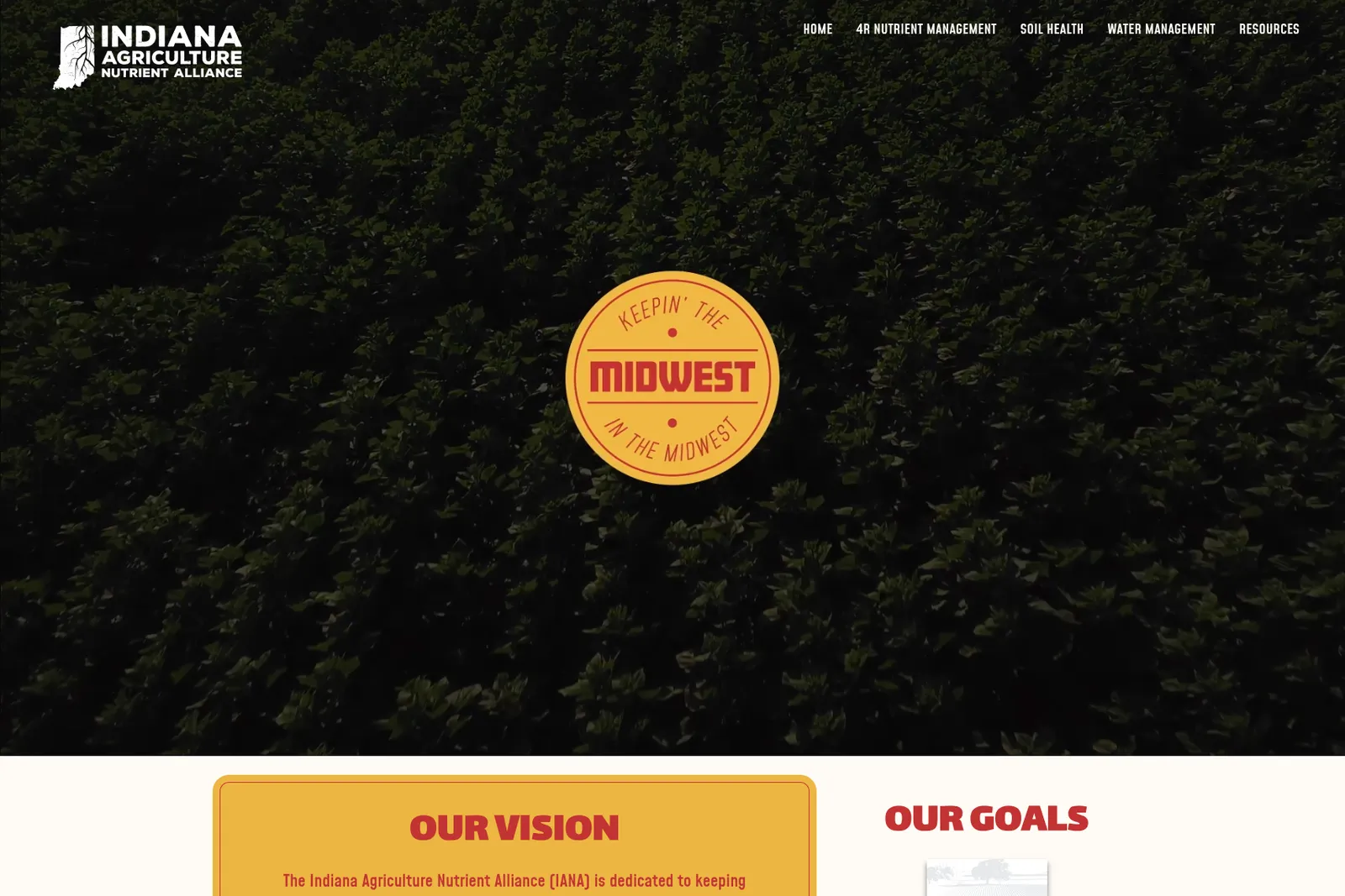 Indiana Agriculture Nutrient Alliance website screenshot
