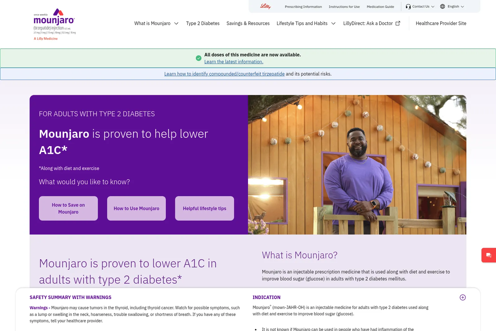 Mounjaro US Website website screenshot