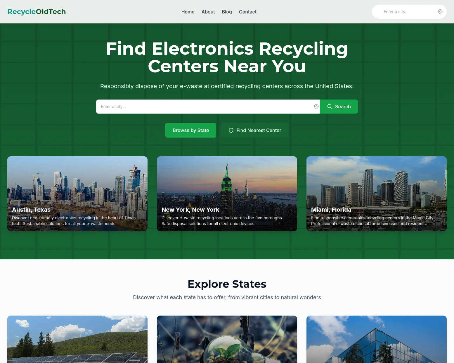 RecycleOldTech.com website screenshot