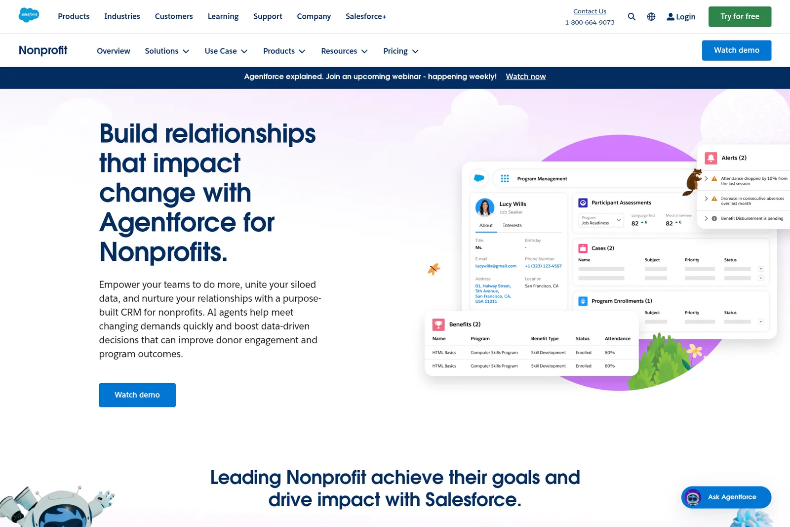 Salesforce.org Nonprofit Cloud website screenshot