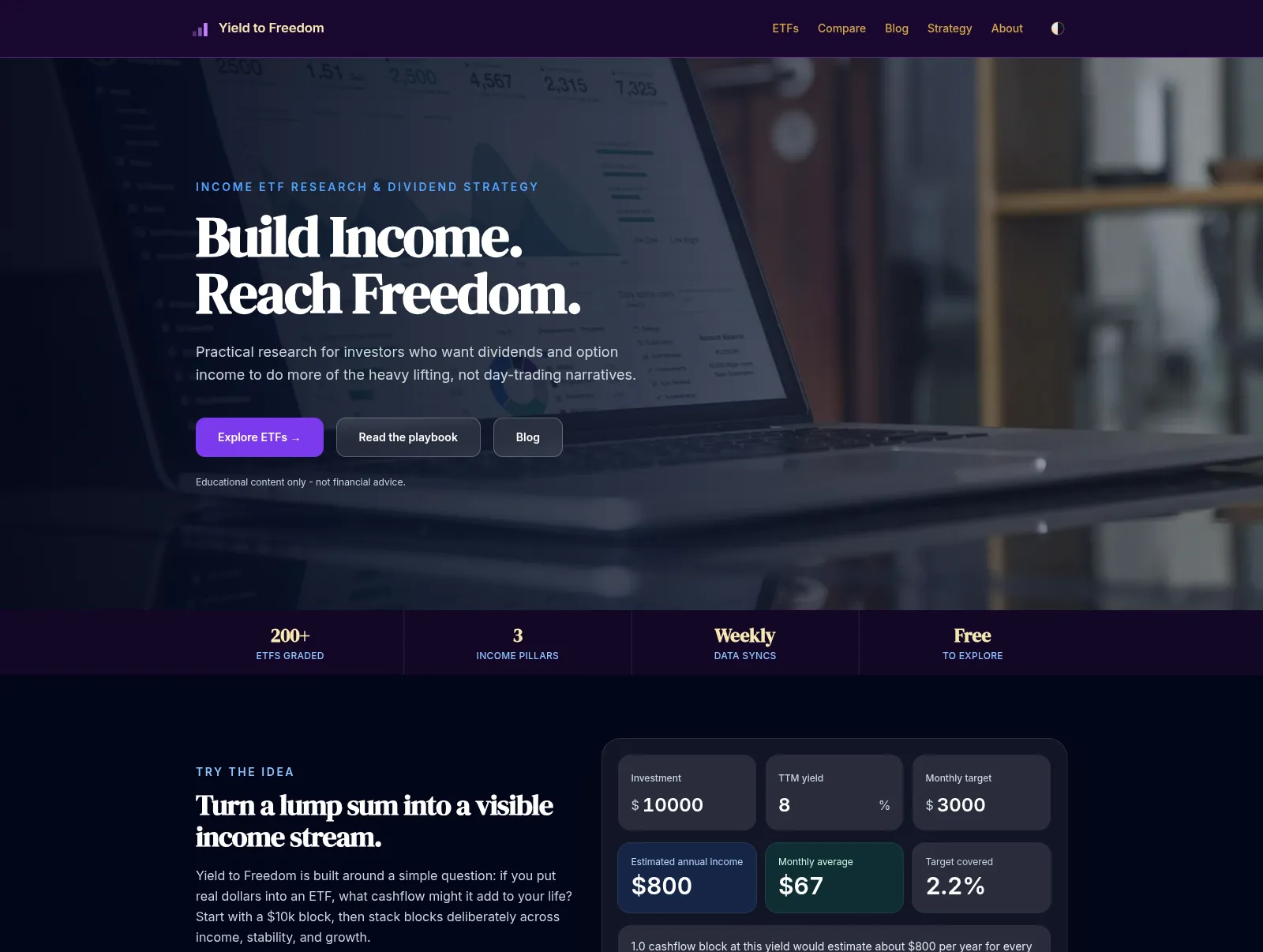 Yield to Freedom website screenshot